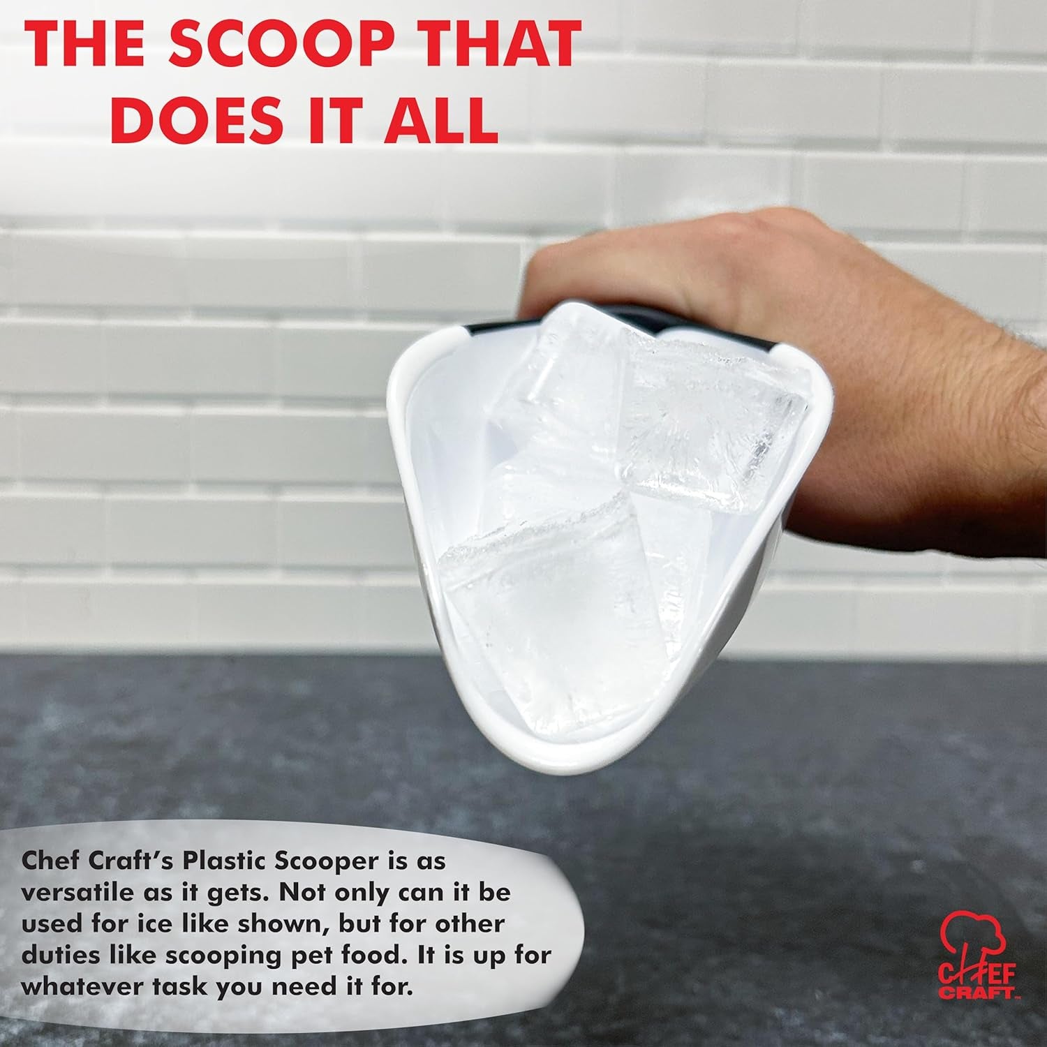 Select Plastic Scoop, 1 Cup, White