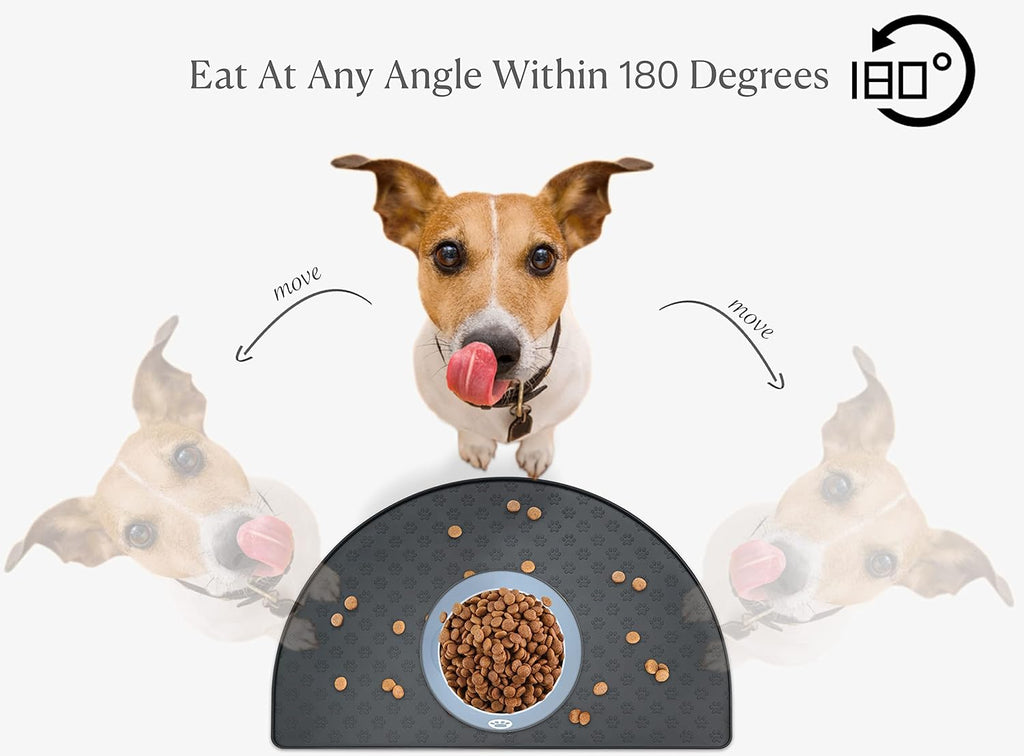 Grehge Ood Mat, Pet-Friendly Silicone Cat Dog Feeding Bowl Mat for Food and Water, Non-Slip/Waterproof Dog Food Mats