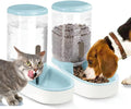 Pet Supplies Cat/Dog High Capacity Feeder and Water Dispenser Set, Natural Gravity without Electricity, Water Storage Capacity 3.8L, Grain Storage Capacity 2.1Kg, Blue