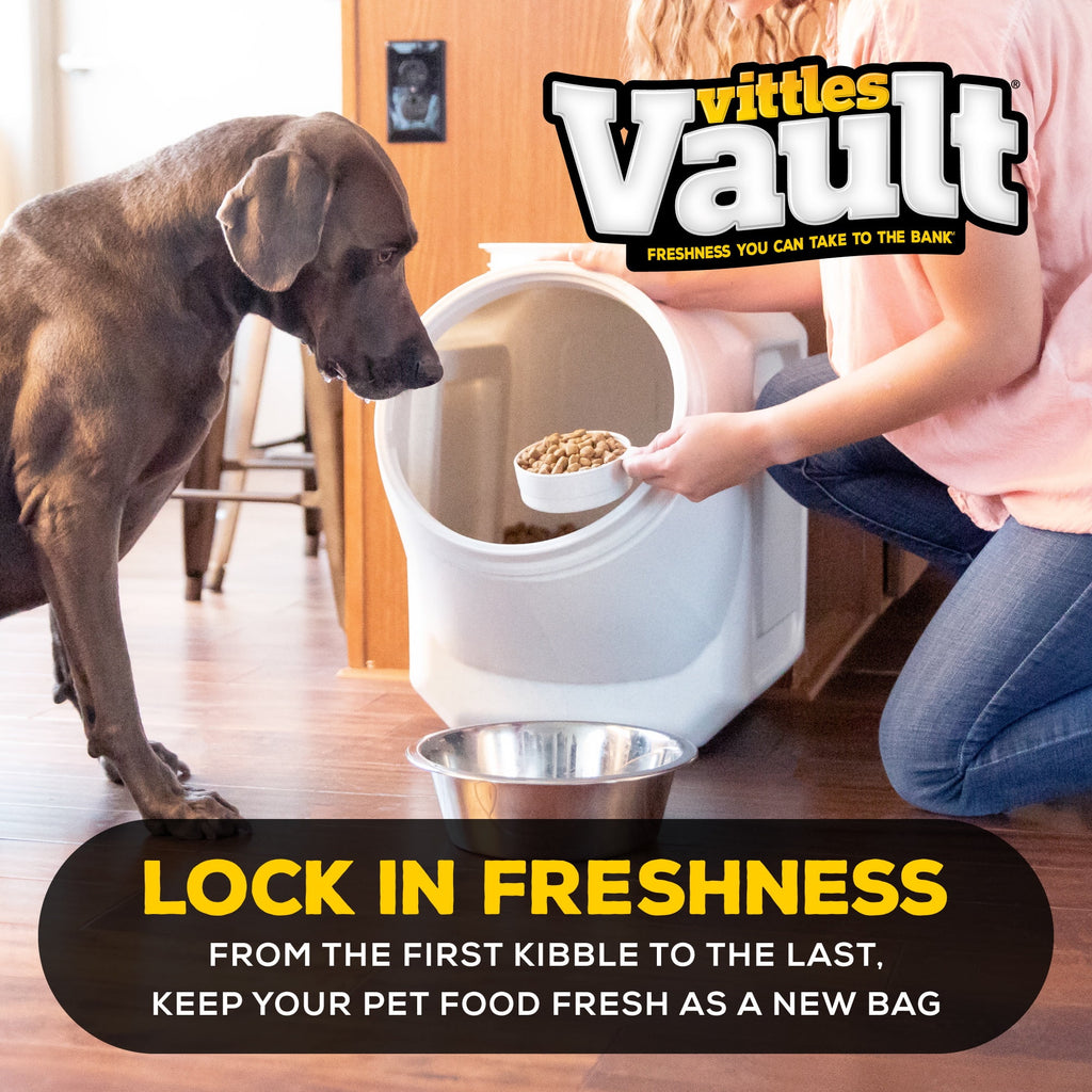 Vittles Vault Outback Stackable Plastic Dry Pet Food Storage Container for Dogs, Gray, 40 Pound Capacity