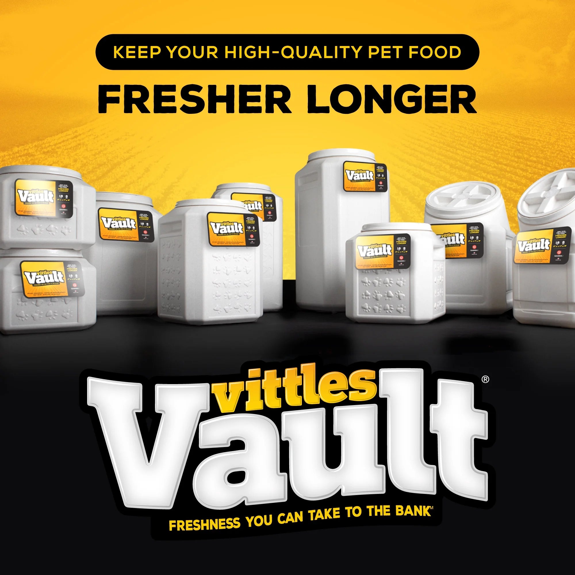 Vittles Vault Outback Stackable Plastic Dry Pet Food Storage Container for Dogs, Gray, 40 Pound Capacity