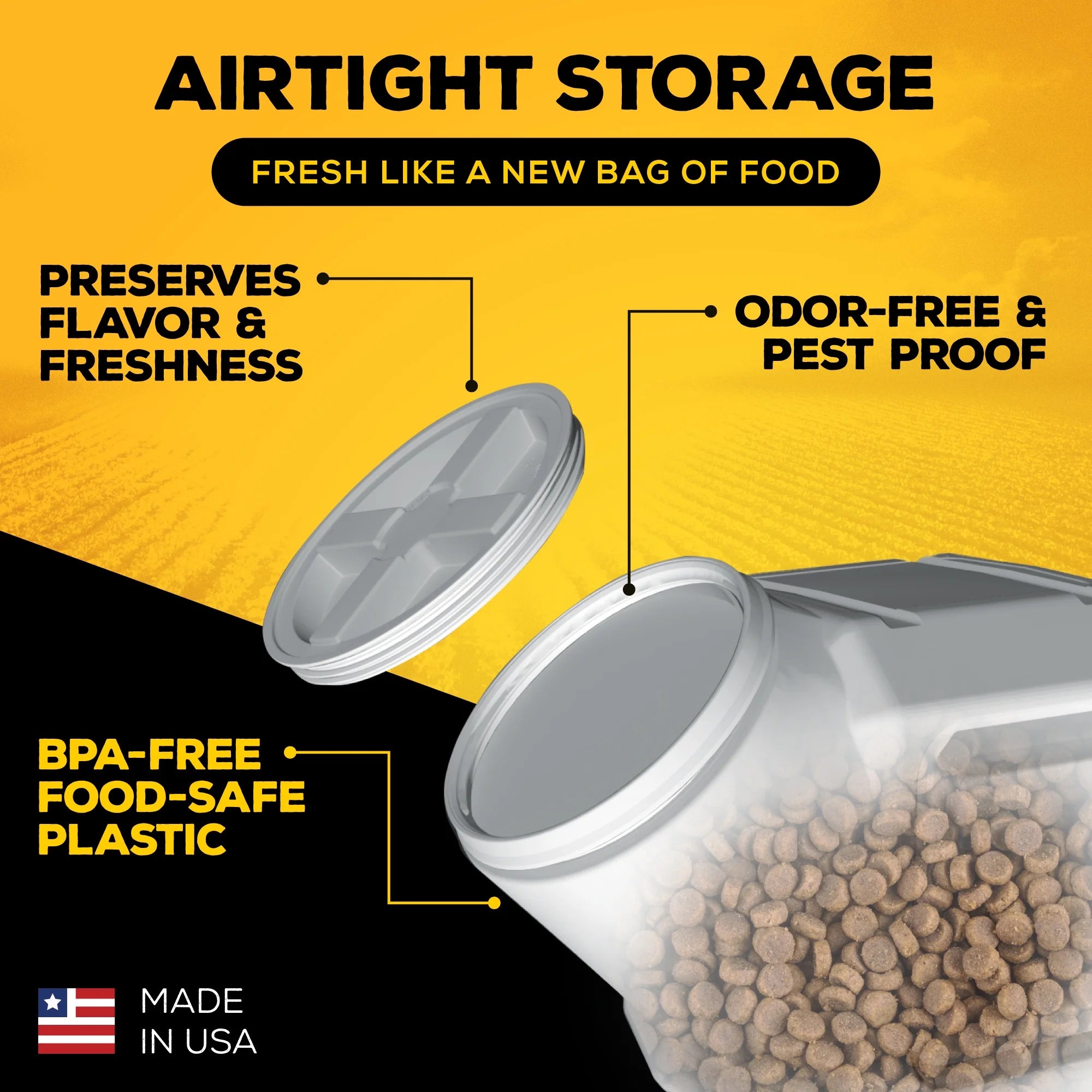 Vittles Vault Outback Stackable Plastic Dry Pet Food Storage Container for Dogs, Gray, 40 Pound Capacity