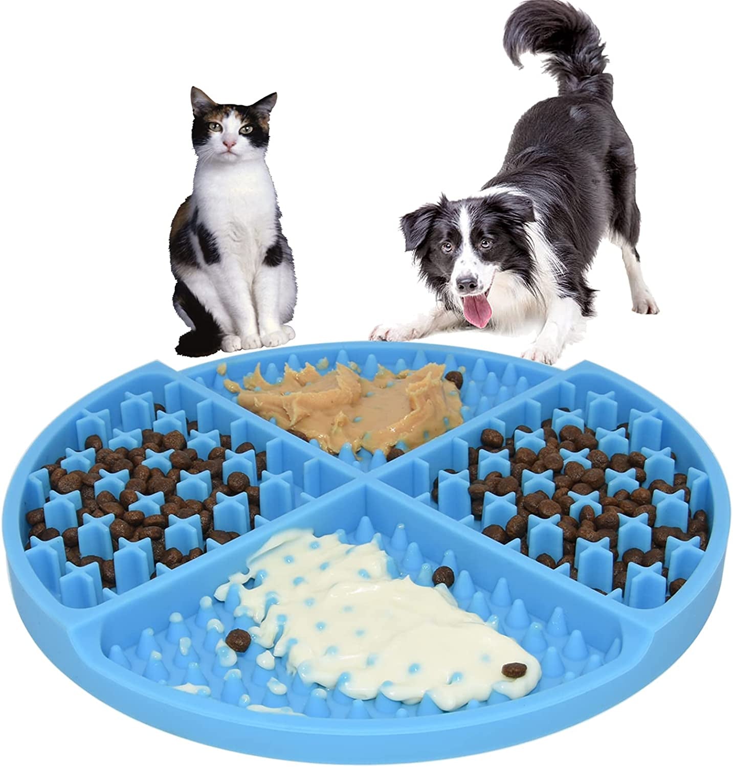 Slow Feeder Bowl Mat for Dogs and Cats, Licking Mat for Dog Anxiety Relief, Cat Peanut Butter Lick Pad, Dog Enrichment Toys for Boredom Reducer, Dog Treat Mat for Bathing Grooming